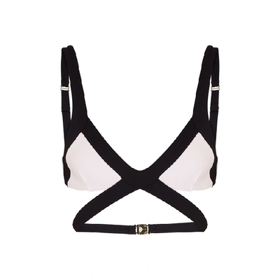 Agent Provocateur Mazzy Monochrome Cut-out Bikini Top In Black And White