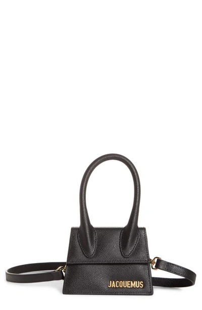 Jacquemus Mini Leather Le Chiquito Top-handle Bag In Black