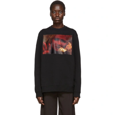 Raf Simons Printed Cotton Sweatshirt In Black