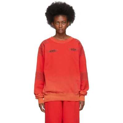Ambush Red Bleach Patchwork Sweatshirt In Orange