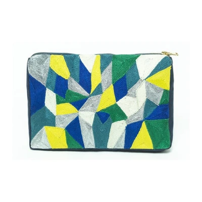 Veero Kaleidoscope Clutch Emerald Sapphire & Citron