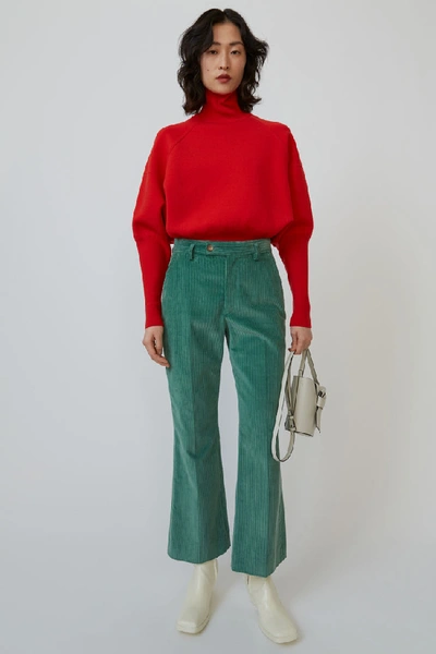 Acne Studios Cropped Corduroy Trousers Dusty Green