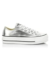 CONVERSE CHUCK TAYLOR ALL STAR LIFT METALLIC CANVAS LOW-TOP SNEAKERS,0400011496056