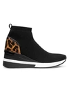 MICHAEL MICHAEL KORS Skylar Leopard-Print Calf Hair & Mixed Media Sneaker Booties
