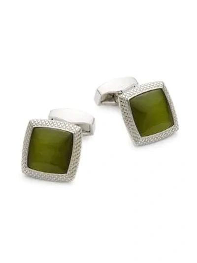 Tateossian Textured Square Cufflinks In Light Blue