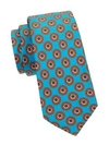 KITON EMBROIDERED CIRCLE MEDALLION SILK TIE,0400011171682