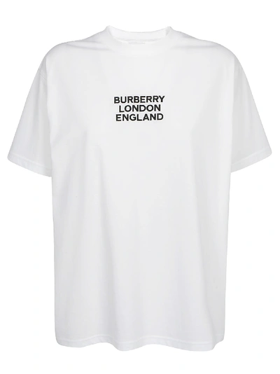 Burberry Logo Embroidered T In White