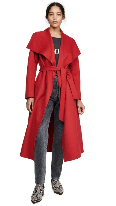 Mackage Mai Asymmetrical Wool Coat In Red