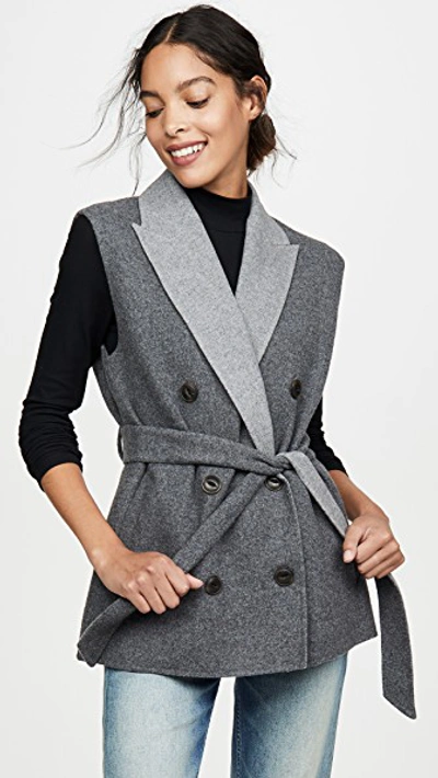 Rag & Bone Pearson Double-breasted Wool-blend Felt Vest In Grey