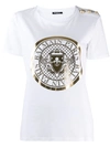 BALMAIN BALMAIN WOMEN'S WHITE COTTON T-SHIRT,SF11364I195GAD 40