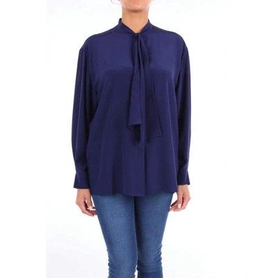 Boutique Moschino Women's A02131137blu Blue Silk Blouse