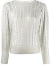 MSGM MSGM WOMEN'S SILVER ACRYLIC SWEATER,2741MDM14219575890 L