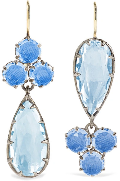 Larkspur & Hawk Sadie Rhodium-dipped Quartz Earrings In Silver