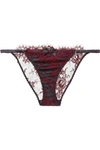 AGENT PROVOCATEUR CARLINE LACE AND STRETCH SILK-SATIN BRIEFS