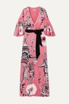 TEMPERLEY LONDON EUPHORIA PRINTED SATIN-CREPE WRAP MAXI DRESS