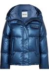 KENZO HOODED METALLIC QUILTED SHELL DOWN JACKET