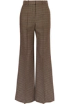 VICTORIA BECKHAM CHECKED WOOL WIDE-LEG trousers