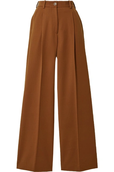 Racil Twill Wide-leg Pants In Brown
