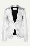 THE MIGHTY COMPANY THE COVENTRY METALLIC LEATHER BLAZER