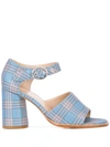 MARYAM NASSIR ZADEH CHUNKY PLAID SANDALS