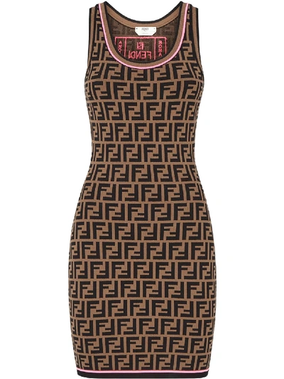 Brown Womens Fendi Clothes FENDI: Dress Women Brown Fendi Dress