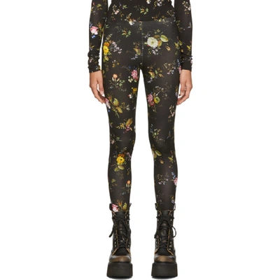 R13 Floral Print Leggings In Black