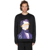 VALENTINO VALENTINO BLACK UNDERCOVER EDITION V FACE UFO PRINT SWEATSHIRT