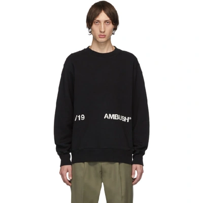 Ambush Print Cotton Jersey Crewneck Sweatshirt In Black