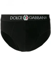 Dolce & Gabbana Mid Briefs In Stretch Cotton In Black