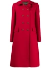 DOLCE & GABBANA Wool Crepe Coat With Decorated Buttons