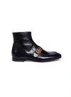 GUCCI GG logo leather boots