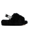 Ugg Fluff Yeah Shearling Sandal Slippers, Kids In Black