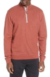 Johnnie-o Sully Quarter Zip Pullover In Spice