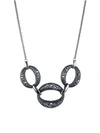 ALEXIS BITTAR Noir Dust Ruthenium-Plated, Crystal & Lucite Small Link Necklace