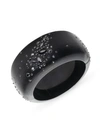 ALEXIS BITTAR Noir Dust Ruthenium-Plated, Crystal & Lucite Large Hinged Bracelet