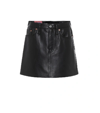 Acne Studios Leather A-line Mini Skirt In Black
