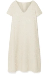 THE ROW MATTEI EMBELLISHED WOOL AND SILK-BLEND CREPE MIDI DRESS