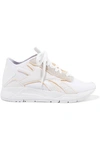 VICTORIA BECKHAM BOLTON STRETCH-KNIT, LEATHER AND SUEDE SNEAKERS