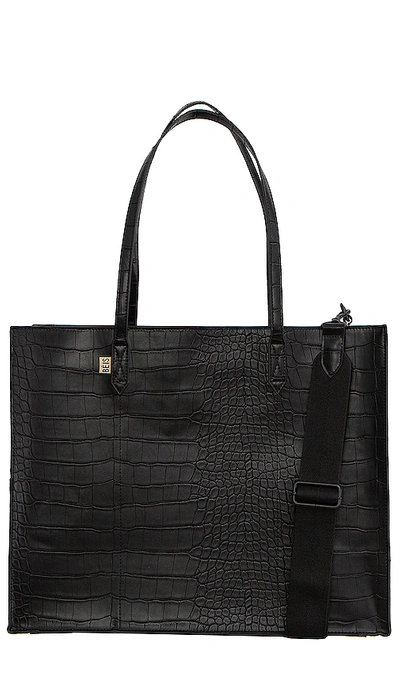 Beis The Large Work Tote In Black Croc