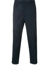 Ami Alexandre Mattiussi Elasticized-waist Cropped Fit Trousers In Blue