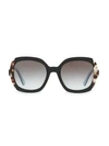 Prada 54mm Contrast Rounded Square Sunglasses In Black