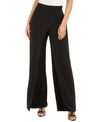ADRIANNA PAPELL CREPE DRAPED-FRONT WIDE-LEG PANTS