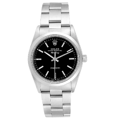 Rolex Air King 34 Black Dial Automatic Steel Mens Watch 14000