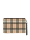 BURBERRY VINTAGE CHECK E-CANVAS POUCH,d58b12fc-b9ad-fc18-7226-6119bea4749a