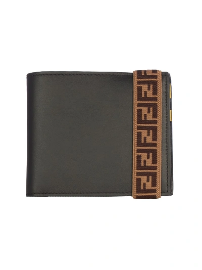 Fendi Leather Wallet In Grey