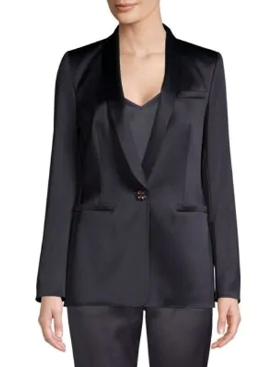 Escada Begasa Satin Tuxedo Jacket In Navy