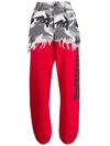 VETEMENTS RED MEN'S CAMOUFLAGE PANEL SWEAT trousers,A45C676B-2783-F852-7591-51EB3CF6599E