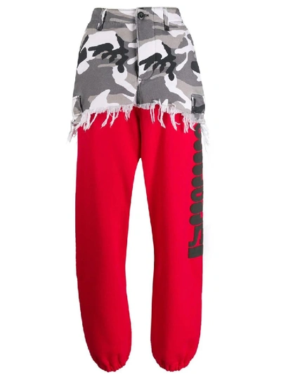 Vetements Red Men's Camouflage Panel Sweat Trousers