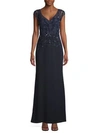 AIDAN MATTOX BEADED CAP-SLEEVE GOWN,0400011608076