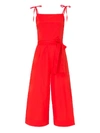LHD RED WOMEN'S HIBISCUS JUMPSUIT,J00012
